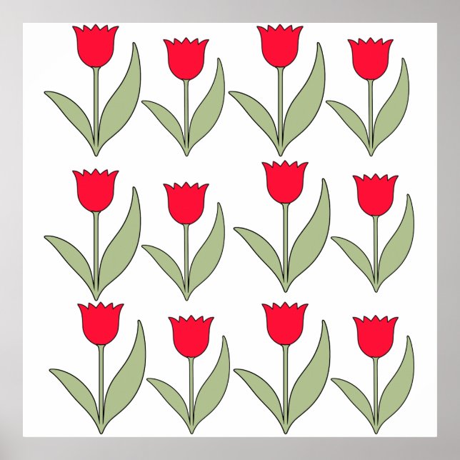 Affiche Red Tulips springtime all year (Devant)