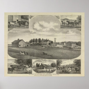 Affiche Red Vermillion Stock Farm, Havensville, Kansas