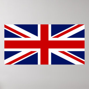 Affiche Red White and Blue Cross Flag of United Kingdom