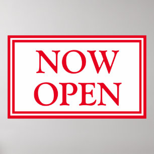 Affiche Red White Business maintenant ouvert