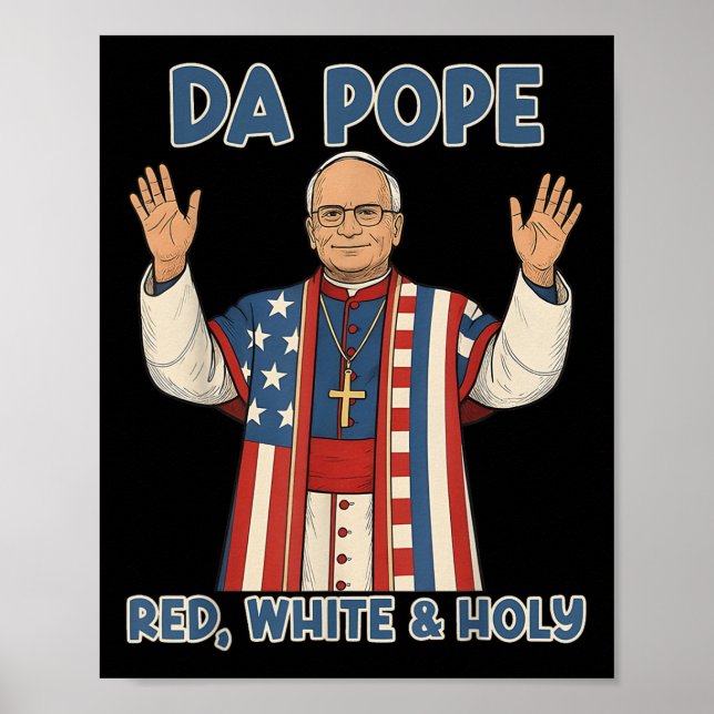 Affiche Red White Holy Da Pope De L'Amérique Chicago Pope  (Devant)