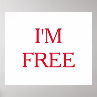 Affiche Red White Je suis Liberté Motivationnelle