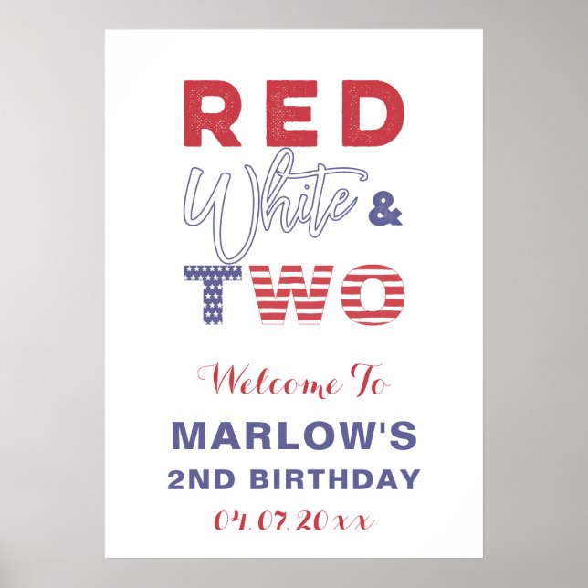 Affiche Red White & TWO Unisex 2e fête d'anniversaire Bien (Devant)