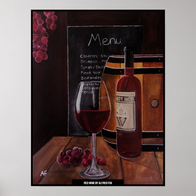 Affiche Red Wine Painting by Alfred Fox (Devant)