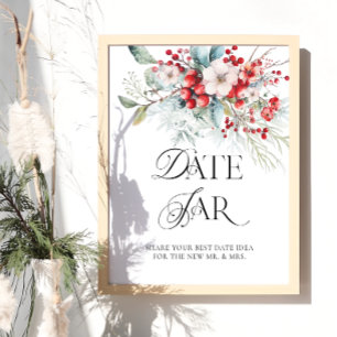 Affiche Red Winter Floral Date Nuit Idées Date Jar