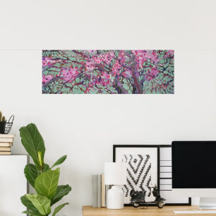 Affiche Redbud Sur Un Ciel Vert Mat / Artiste Larry Lerew