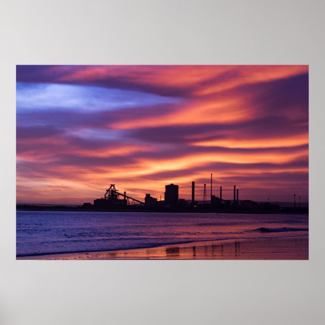 Affiche Redcar Steel Works at Sunrise (Devant)