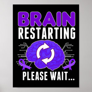 Affiche Redémarrage du cerveau - Epilepsie Violet Ribbon H