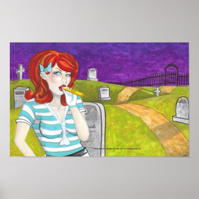 Affiche Redhead w Kazoo in Graveyard dessin d'affiche d'ar (Devant)