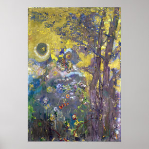 Affiche Redon - Arbres sur fond jaune