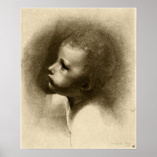 Affiche Redon - Tête de saint Jean-Baptiste