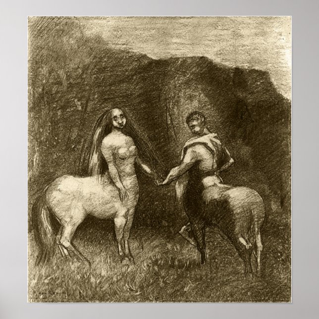 Affiche Redon - The Couple Of Centaures 1885 (Devant)