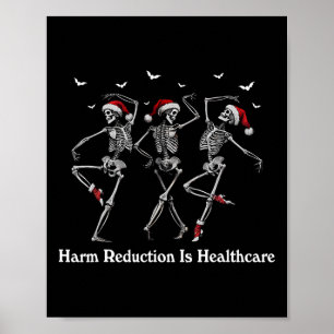 Affiche Réduction des dommages Skeleton Danser Noël Overdo