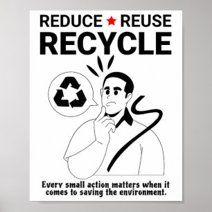 Affiche Réduction, réutilisation, recyclage _ Protection D