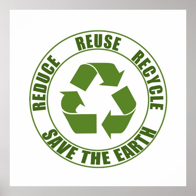 Affiche Réduire la réutilisation du recyclage (Devant)