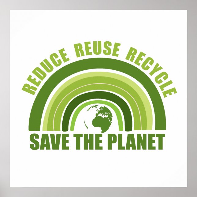 Affiche Réduire la réutilisation du recyclage (Devant)