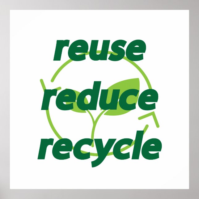 Affiche Réduire la réutilisation du recyclage (Devant)