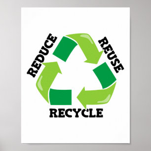 Affiche Réduire la réutilisation Recycle Mère Nature Plaid