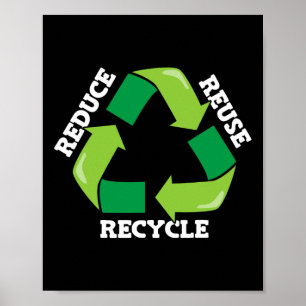 Affiche Réduire la réutilisation Recycle Mère Nature Plaid