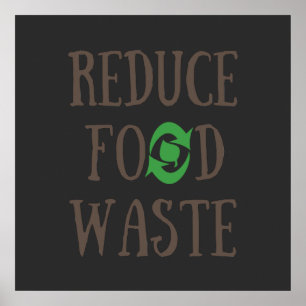Affiche Réduire le gaspillage alimentaire recyclage écolog