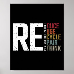 Affiche Réduire réutiliser Recycle Rethink Repair Jour des