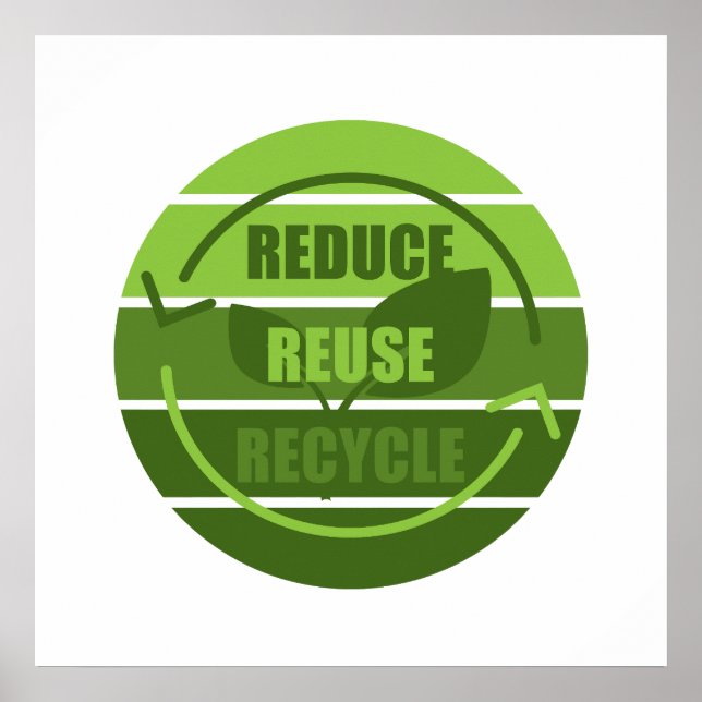 Affiche Réduire réutiliser recycler (Devant)