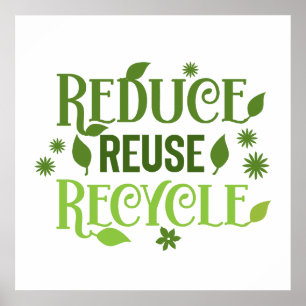 Affiche Réduire réutiliser recycler