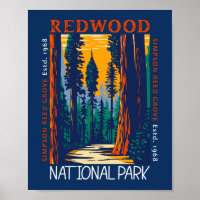 Redwood National Park California Retro perturbé