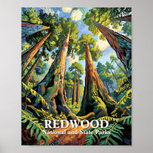 Affiche Redwoods National Park Californie personnalisé Van