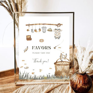Affiche Reel Fun Aquarelle Pêche Baby shower Faveurs
