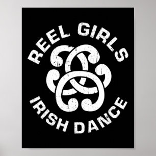 Affiche Reel Girls Danse Irlandaise Danseuse Drôle Irlanda