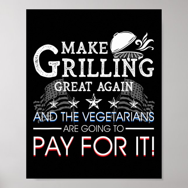 Affiche Refaire Griller Comme Avant Trump Bbq Maître De Pi (Devant)
