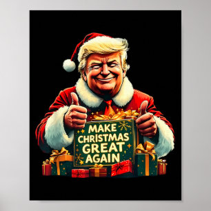 Affiche Refaire Noël Grande Encore Drôle Santa Trump 2024