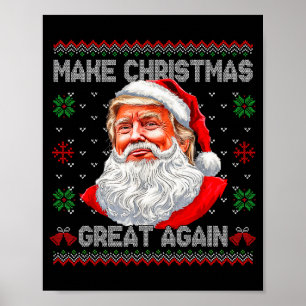 Affiche Refaire Noël Grande Encore Drôle Santa Trump Moche