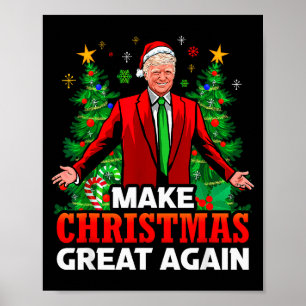 Affiche Refaire Noël Grandeur Nature Santa Président Trump