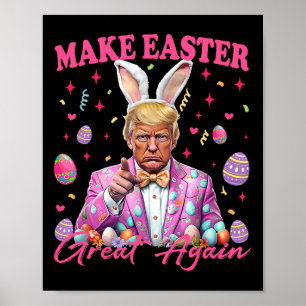 Affiche Refaire Pâques Grande Encore Drôle de Lapin Trump