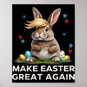 Affiche Refaire Pâques Grande Encore Drôle de Lapin Trump
