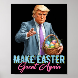 Affiche Refaire Pâques Grande Encore Drôle Trump Chasse de