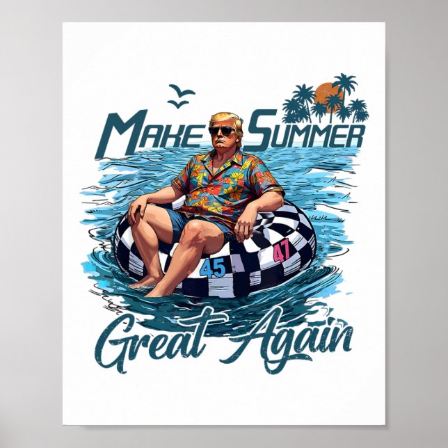 Affiche Refaisons l'été plus grand Trump Vacances Hawaï Ét (Devant)
