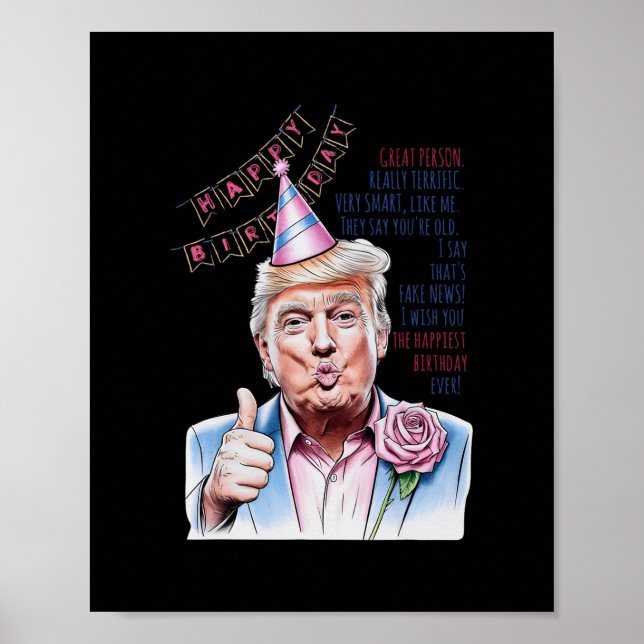 Affiche Refaisons Mon Anniversaire Encore Donald Trump Joy (Devant)