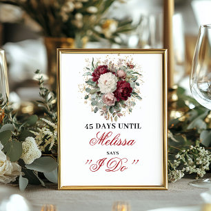 Affiche Refined Blush Burgundy Dais Until I Do
