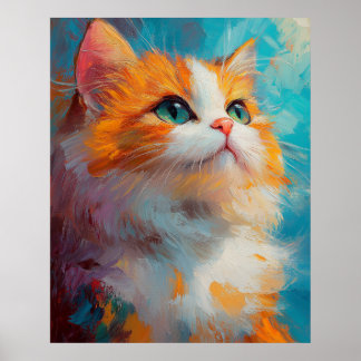Affiche Refined Persian Kitten — Soft Pastel Illustration