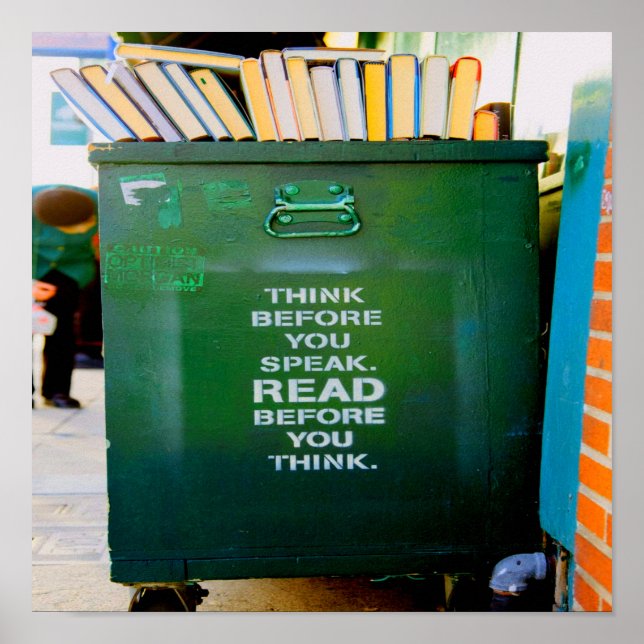 Affiche Réfléchissez Avant De Parler De Mots Sages (Devant)