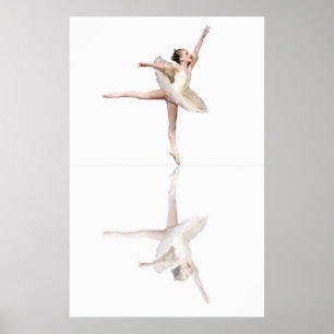 Affiche reflet de ballet blanc