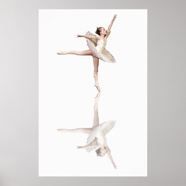 Affiche reflet de ballet blanc (Devant)