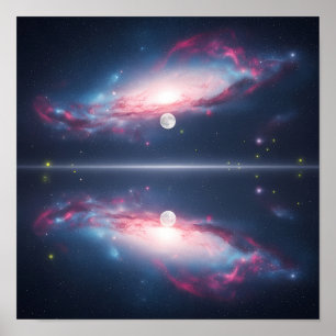 Affiche Reflet de galaxie sous le ciel cosmique éclairé pa