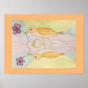 Affiche reflet des oiseaux