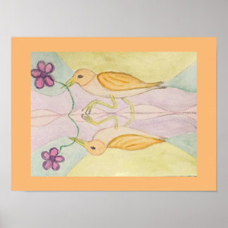 Affiche reflet des oiseaux