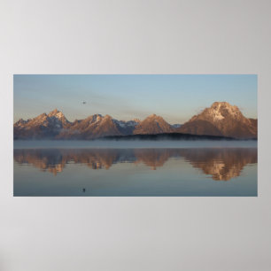 Affiche Reflet du barrage du lac Jackson dans le parc nati