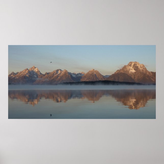Affiche Reflet du barrage du lac Jackson dans le parc nati (Devant)